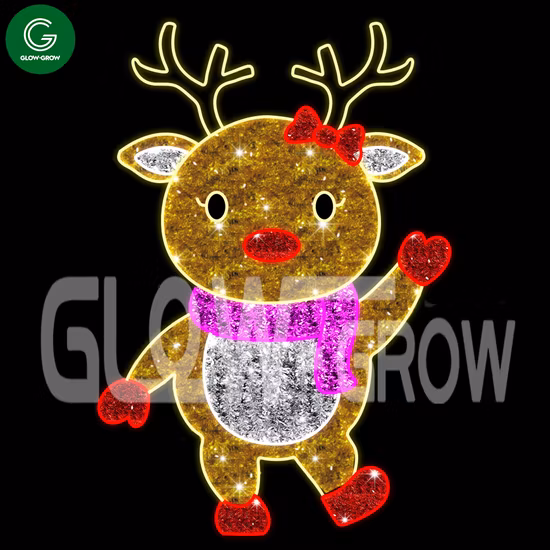 Decorative Event Garden Park 3D LED Santa Clause Motif Lights for Street/Shopping Mall