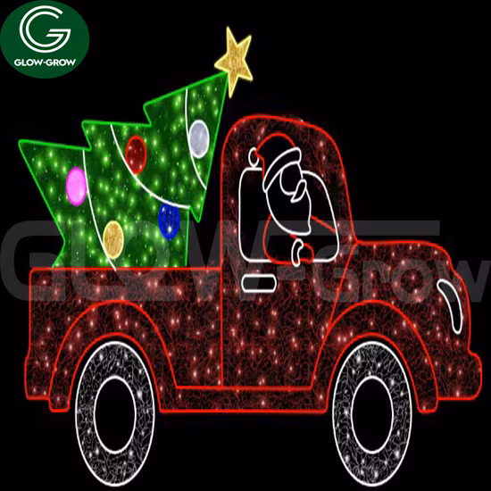 Decorative Event Garden Park 3D LED Santa Clause Motif Lights for Street/Shopping Mall