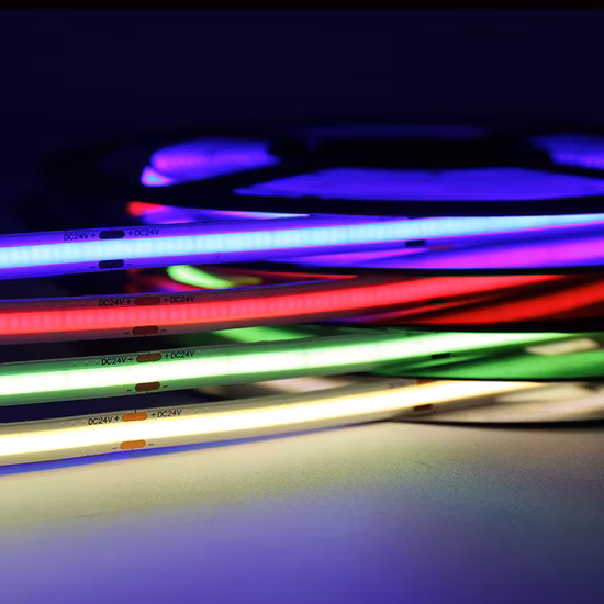 Nouveau lancement sans point découpable DC12V 24V chaud froid blanc ruban lumière LED lumière linéaire Flexible COB LED bandes lumineuses